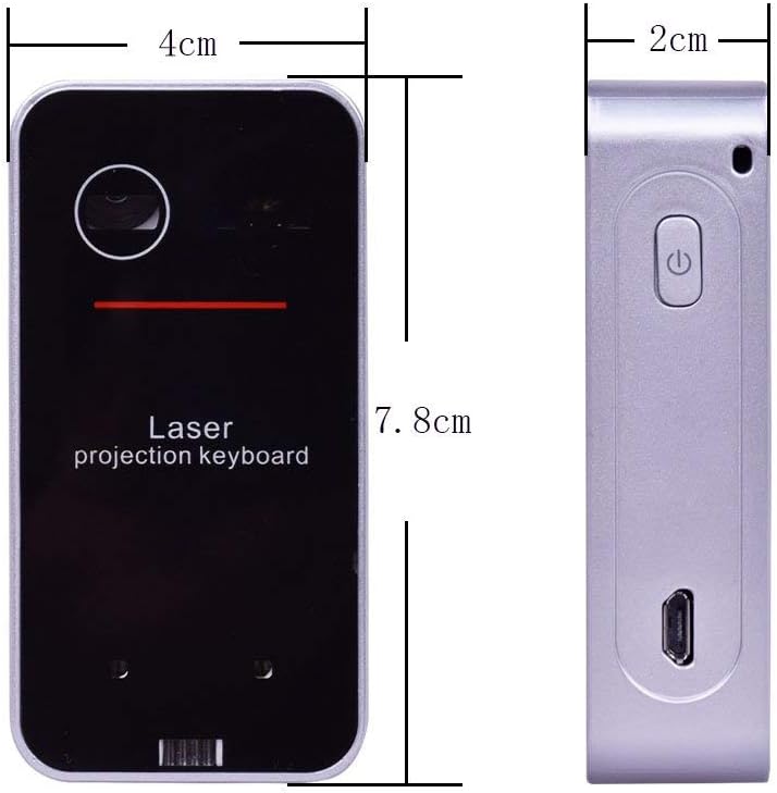 Bluetooth Wireless Laser Projection Virtual Keyboard Portable Full-Size Keypad