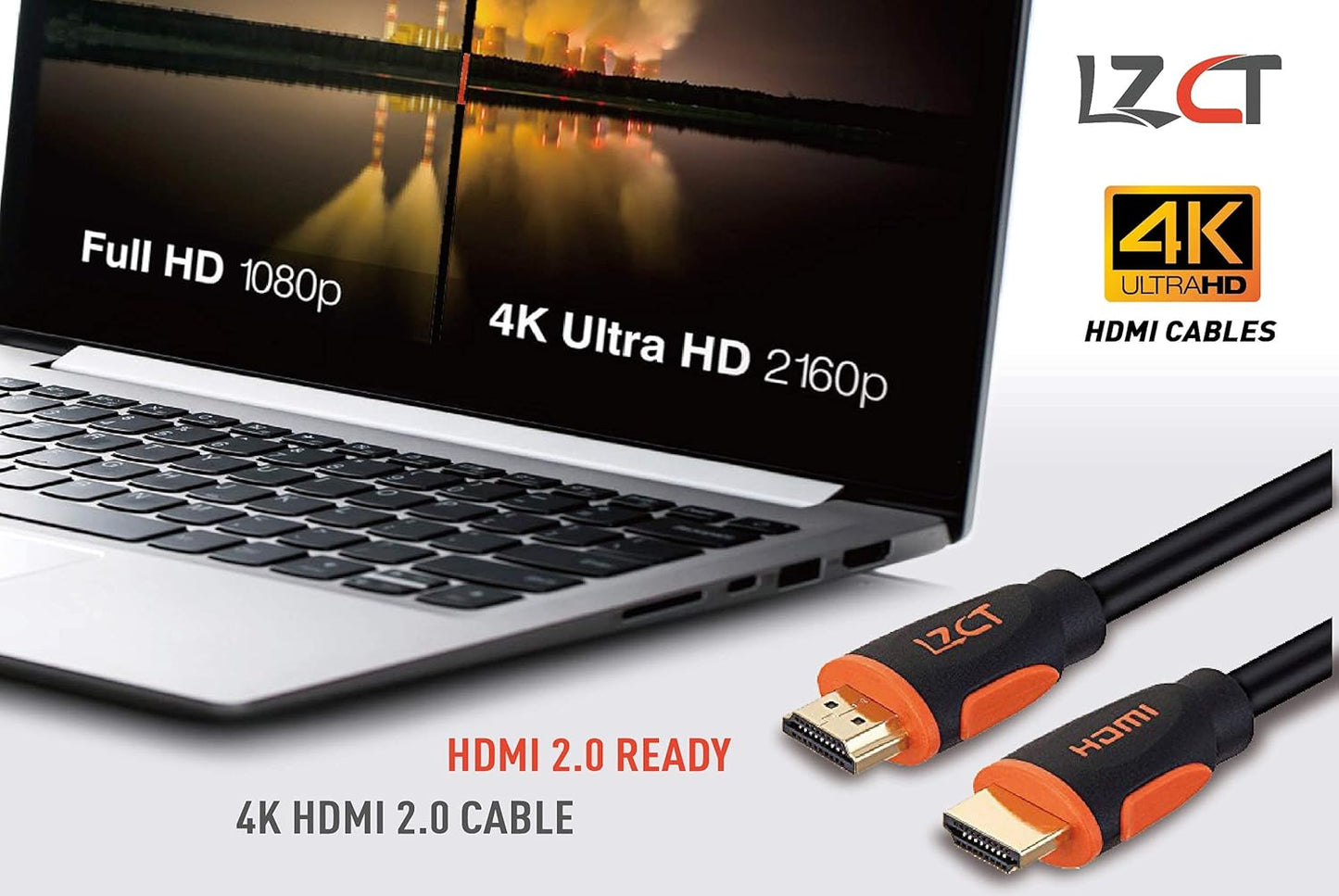 4K High Speed HDMI Cable 35FT with Ethernet HDMI Cord V2.0 Support 4K@60Hz Ultra HD 2160P 3D ARC Hdr(Length from 3' to 125') Dual Color Mould