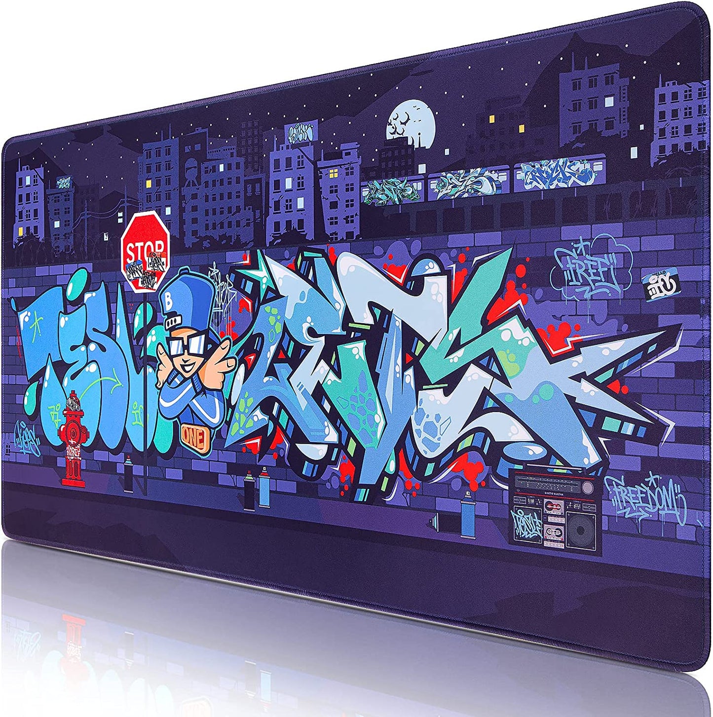 Gaming Mouse Pad, 31.5X15.7Inch Large Extended Mousepad Big Computer Desk Mat for Keyboard and Mouse Full Desk Mouse Mat with Non-Slip & Rubber Base