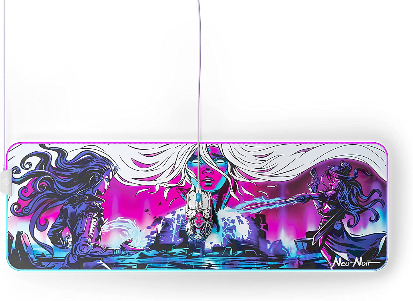 Qck Gaming Mouse Pad - XL RGB Prism Cloth - Sized to Cover Desks