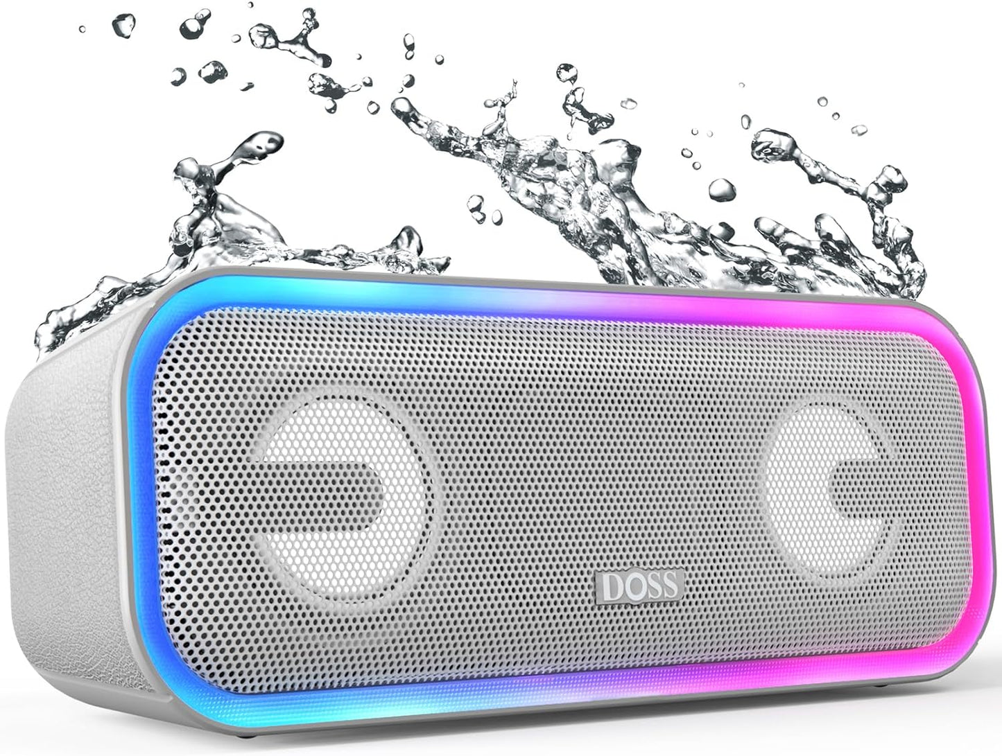 Soundbox Pro+ Bluetooth Speaker with 24W Impressive Sound, Extra Bass, IPX6 Waterproof, 15H Playtime, Wireless Stereo Pairing, Multi-Colors Light, Portable for Outdoor, Home, Party, Beach